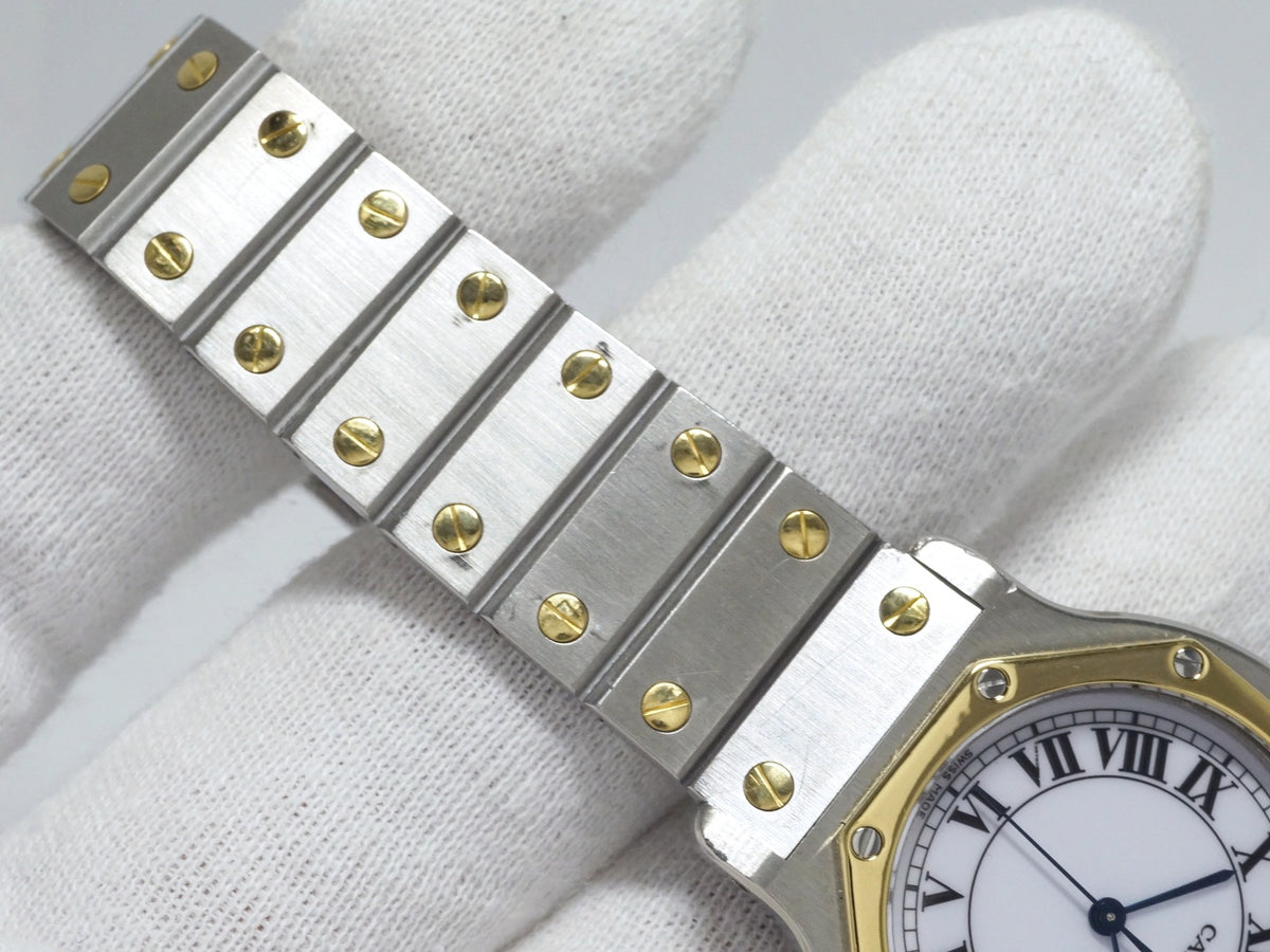カルティエ サントス オクタゴン LM 30mm Ref.2966 コンビ 自動巻き 国際永久保証書付き コンプリートサービス済 1980年購入品