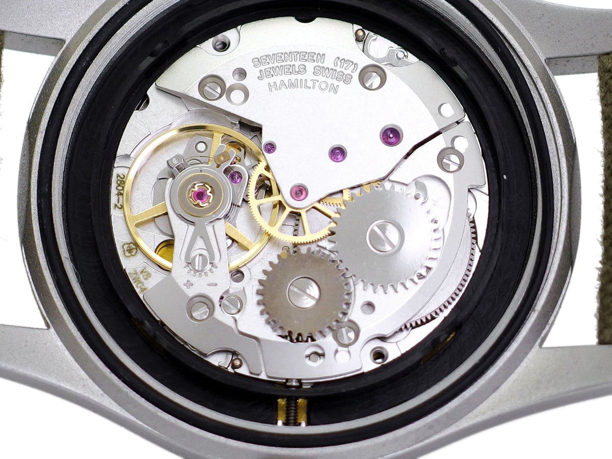 ハミルトン カーキ メカニカル 38mm H694190 グリーン文字盤 Cal.2804-2 手巻き USED Hamilton