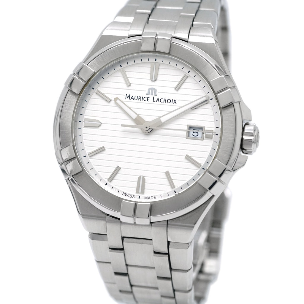 Maurice Lacroix Aikon Date AI1008-SS002-131-1 Quartz Purchased 2017 USED