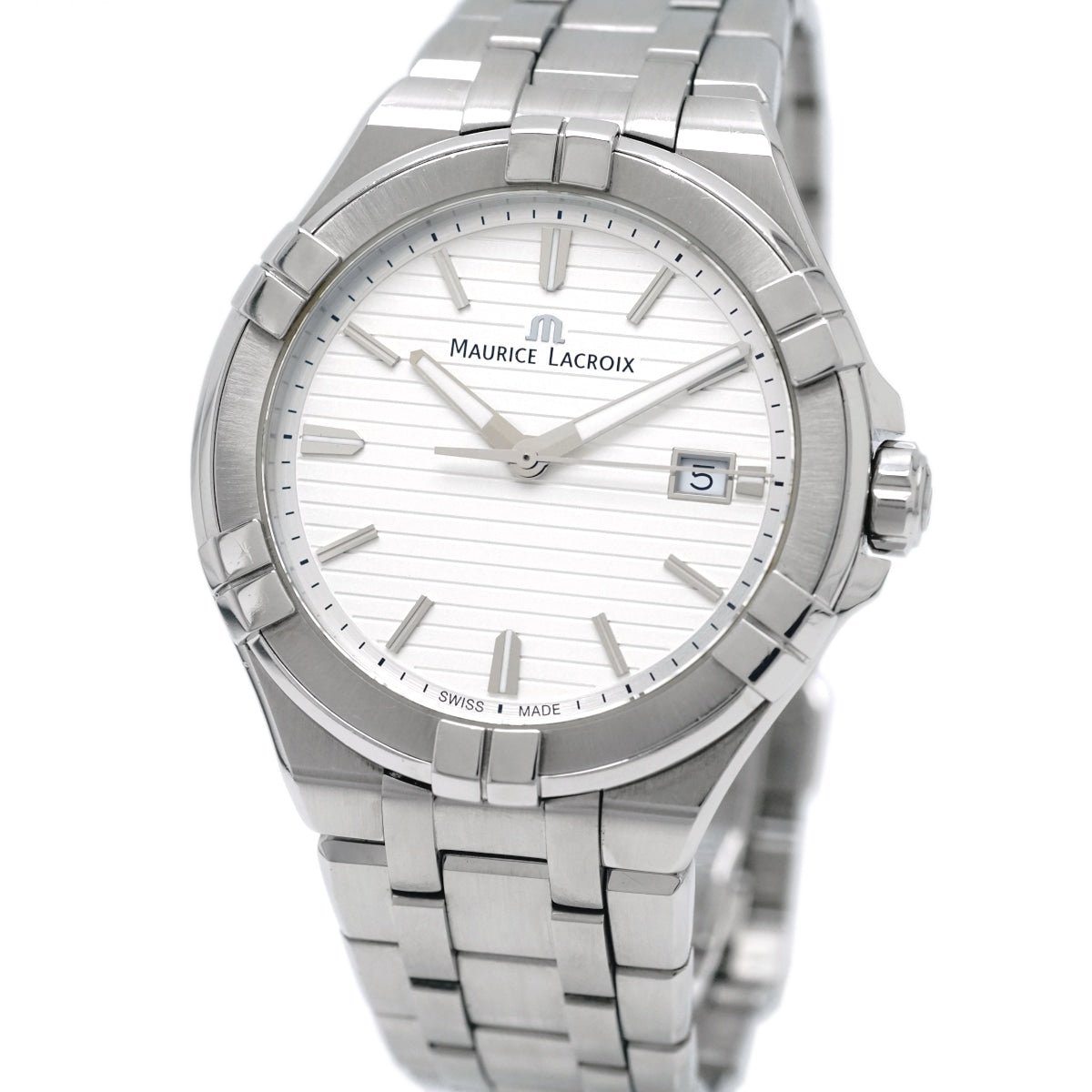 Maurice Lacroix Aikon Date AI1008-SS002-131-1 Quartz Purchased 2017 USED
