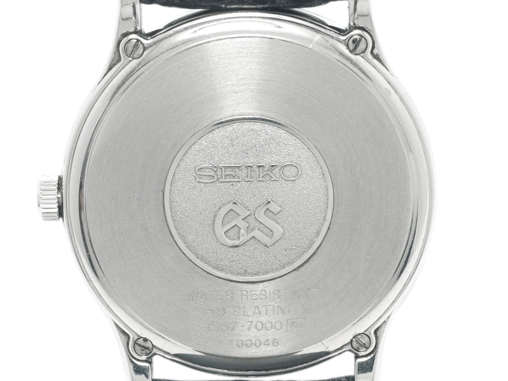 グランドセイコー SBGS005 9587-7000 プラチナ製ケース Pt950 グランドセイコーDバックル クオーツ 1991年製 USED