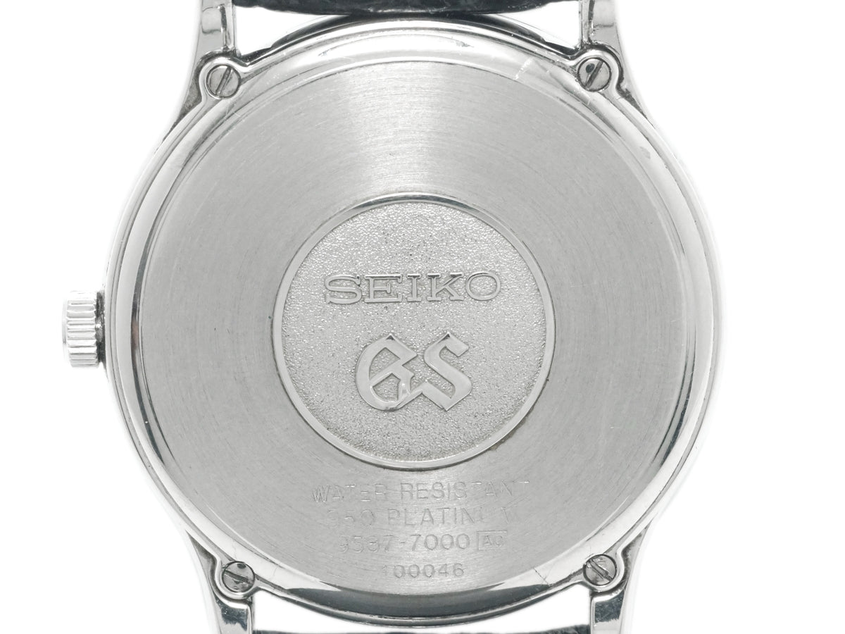 グランドセイコー SBGS005 9587-7000 プラチナ製ケース Pt950 グランドセイコーDバックル クオーツ 1991年製 USED