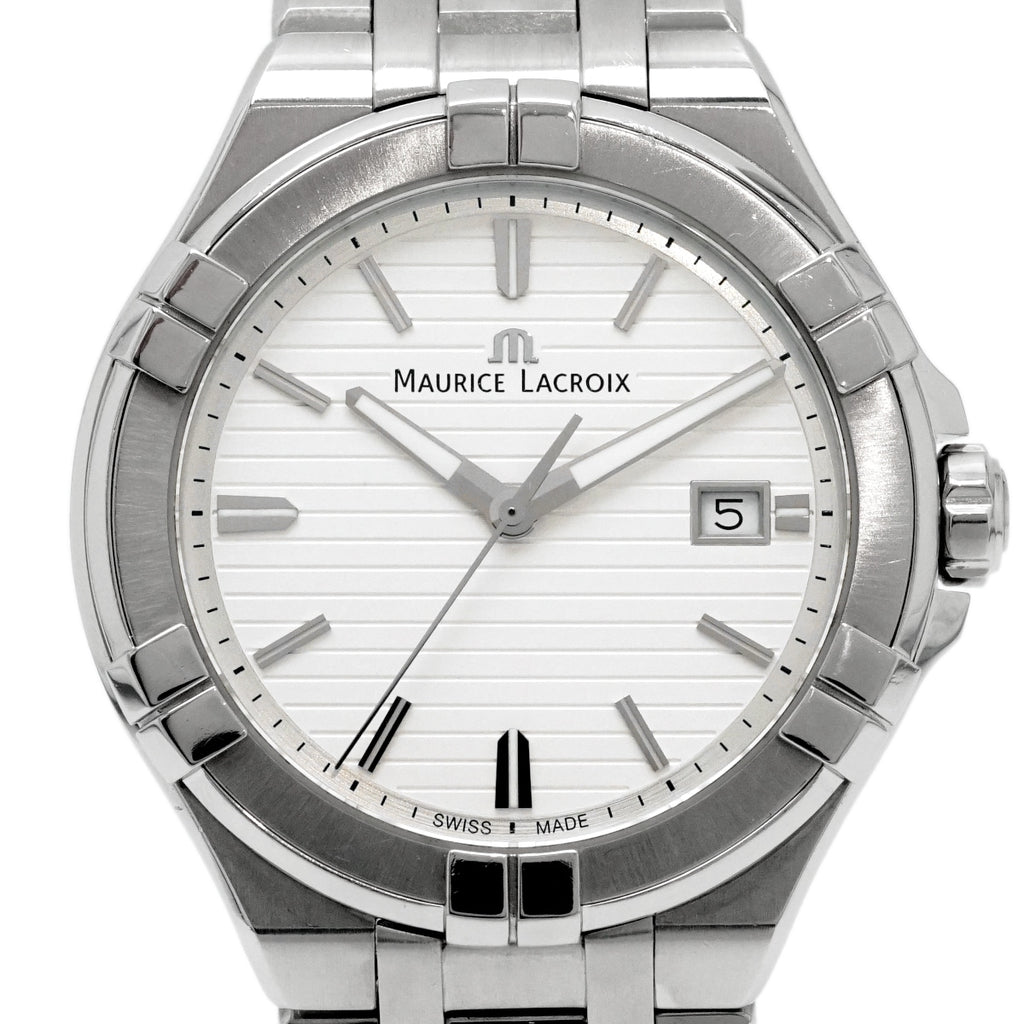 Maurice Lacroix Aikon Date AI1008-SS002-131-1 Quartz Purchased 2017 USED