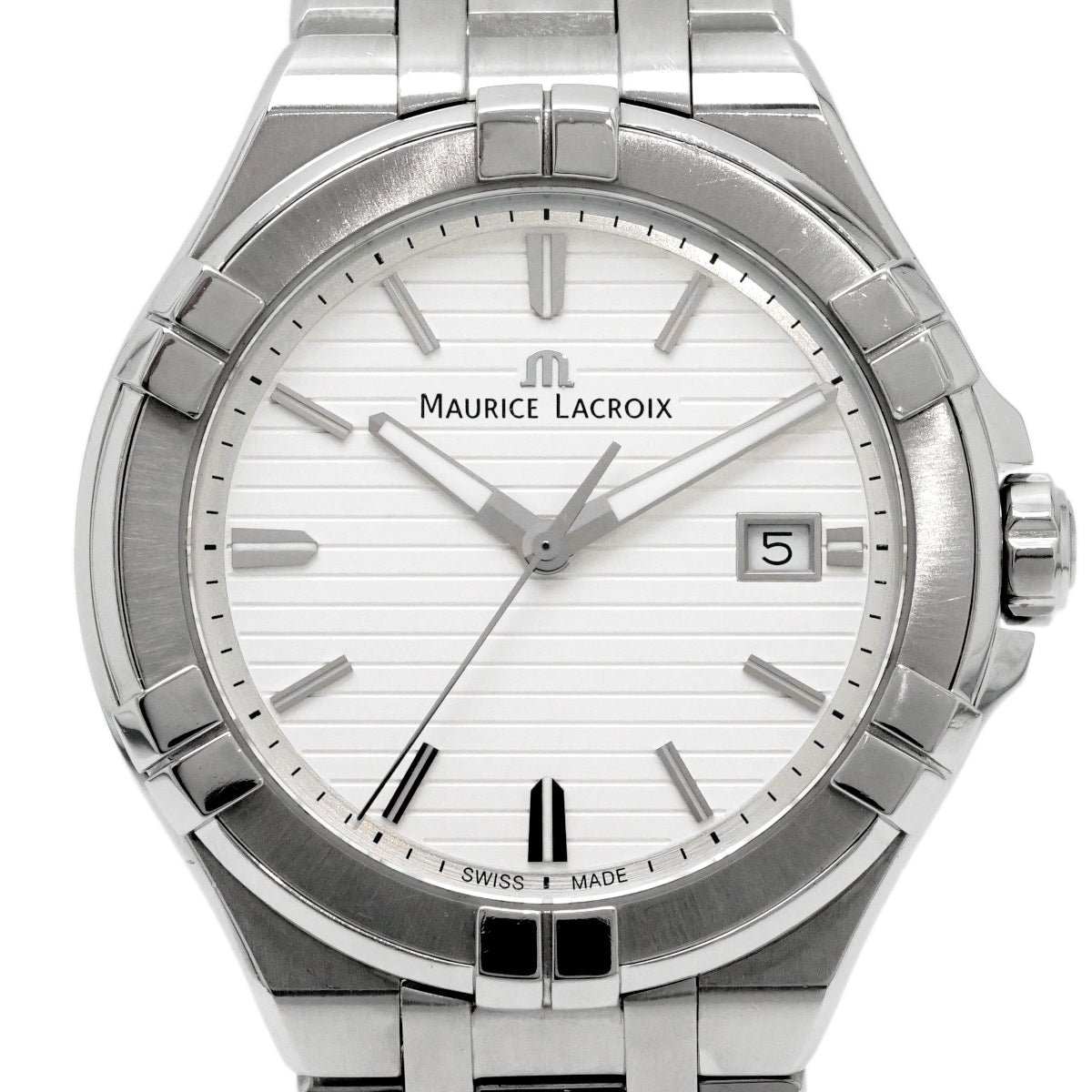 Maurice Lacroix Aikon Date AI1008-SS002-131-1 Quartz Purchased 2017 USED