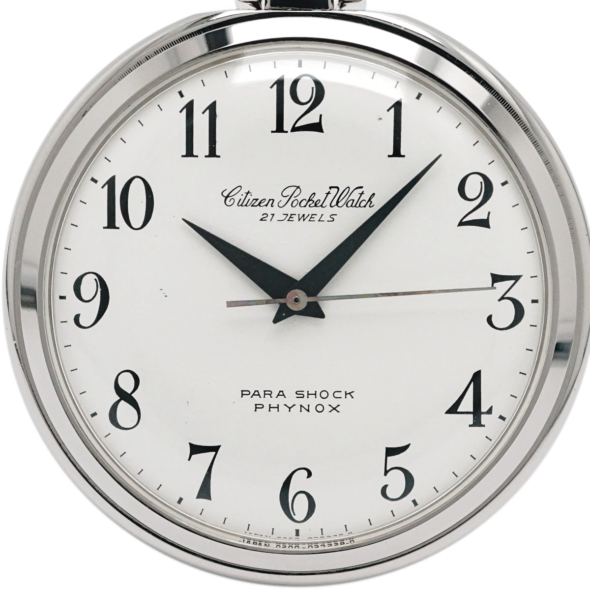 Citizen Pocket Watch 4-020421-K Arabic Numerals Black Hands Cal.0201 21 Jewels Manual Winding Overhauled Made in 1972