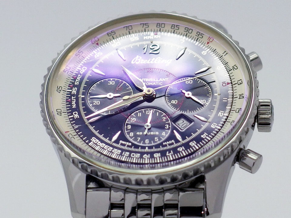 [Rare Item] Breitling Navitimer Montbrillant A41030 Black Dial 38 Jewels Automatic Winding Overhauled Circa 1999 USED