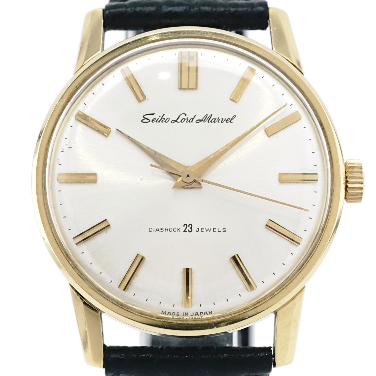 Seiko Lord Marvel Solid 18K Gold Ref. 5740-1990 with Original Buckle and Box, Cal. 5740A Hand-wound, Overhauled, Made in 1964