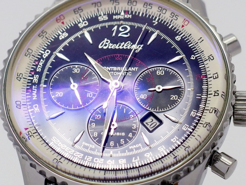 [Rare Item] Breitling Navitimer Montbrillant A41030 Black Dial 38 Jewels Automatic Winding Overhauled Circa 1999 USED