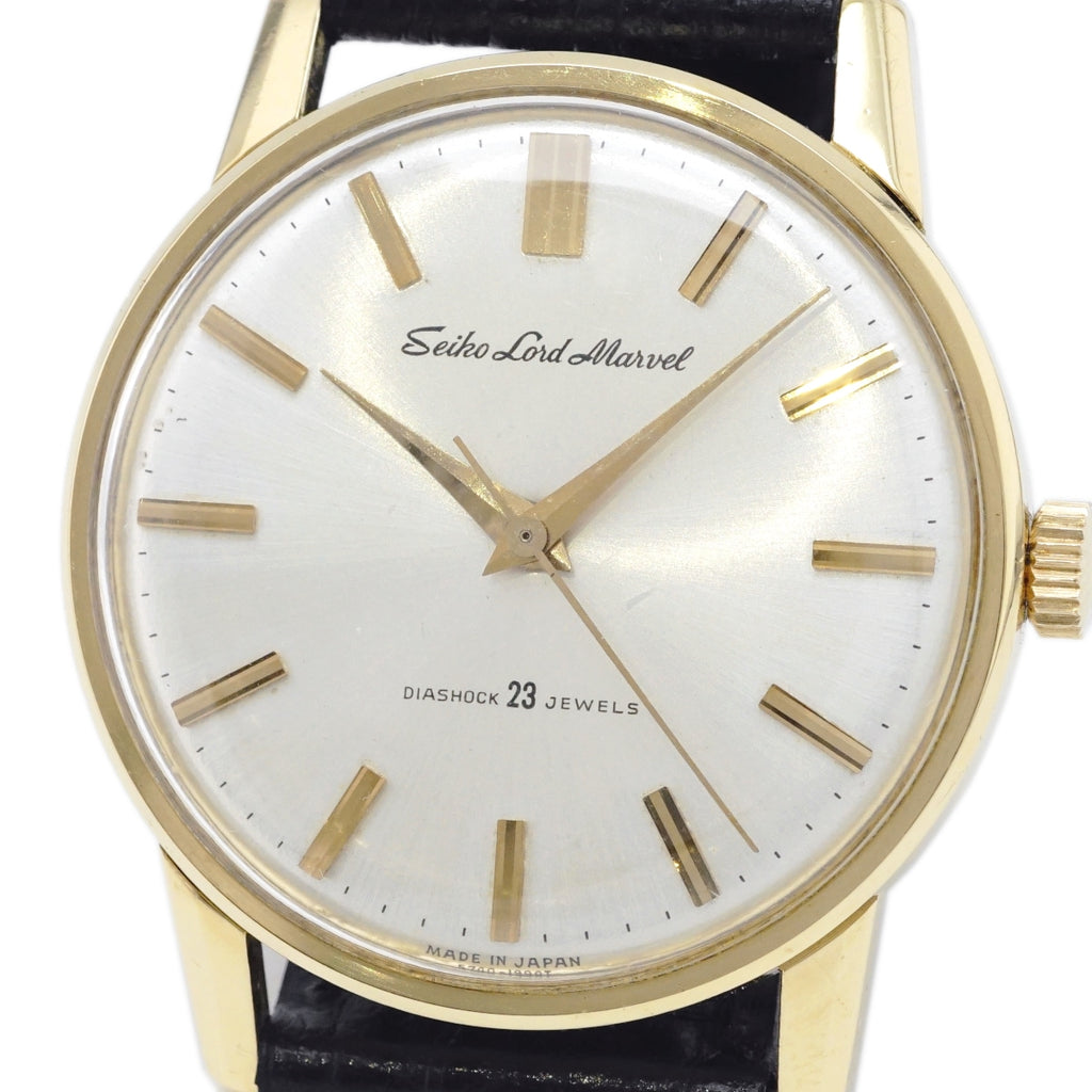 Seiko Lord Marvel Solid 18K Gold Ref. 5740-1990 with Original Buckle and Box, Cal. 5740A Hand-wound, Overhauled, Made in 1964