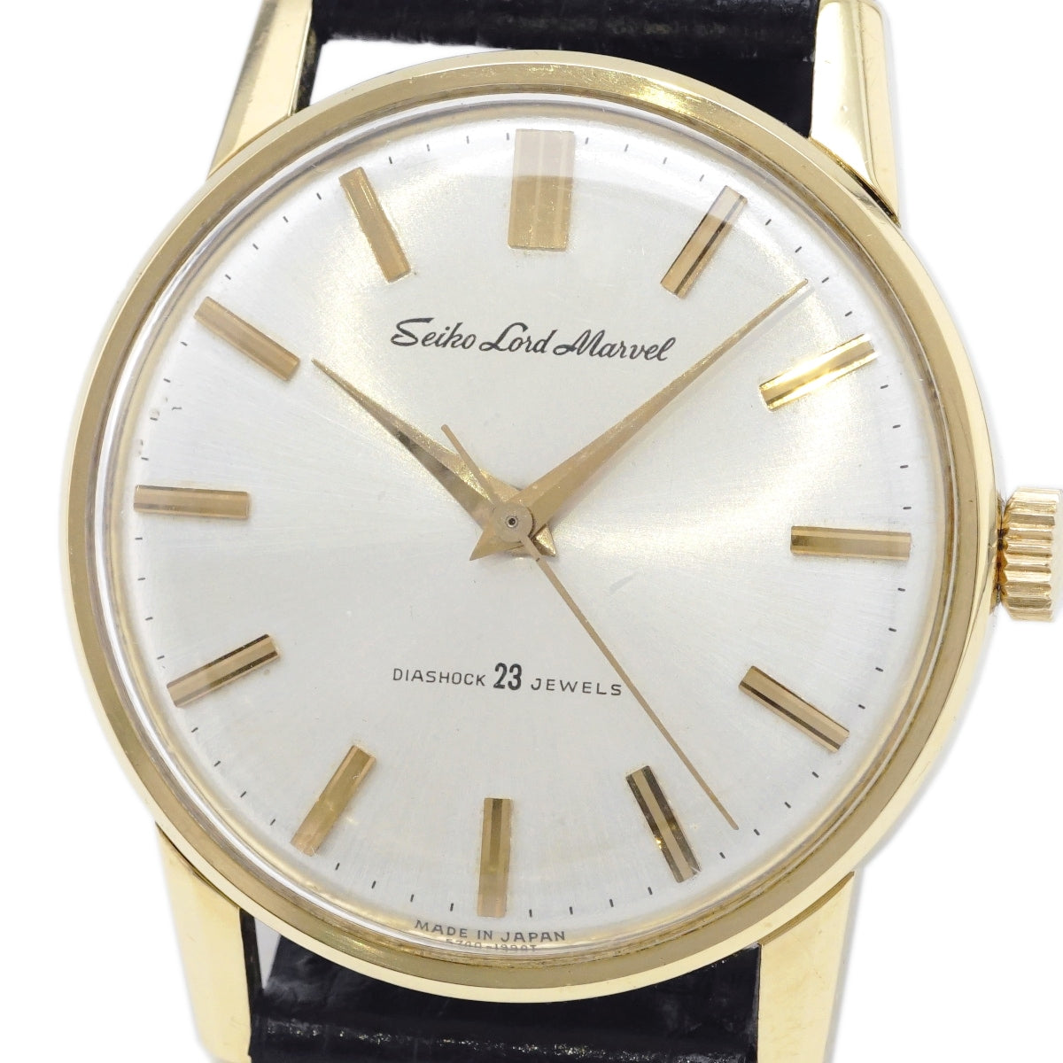 Seiko Lord Marvel Solid 18K Gold Ref. 5740-1990 with Original Buckle and Box, Cal. 5740A Hand-wound, Overhauled, Made in 1964