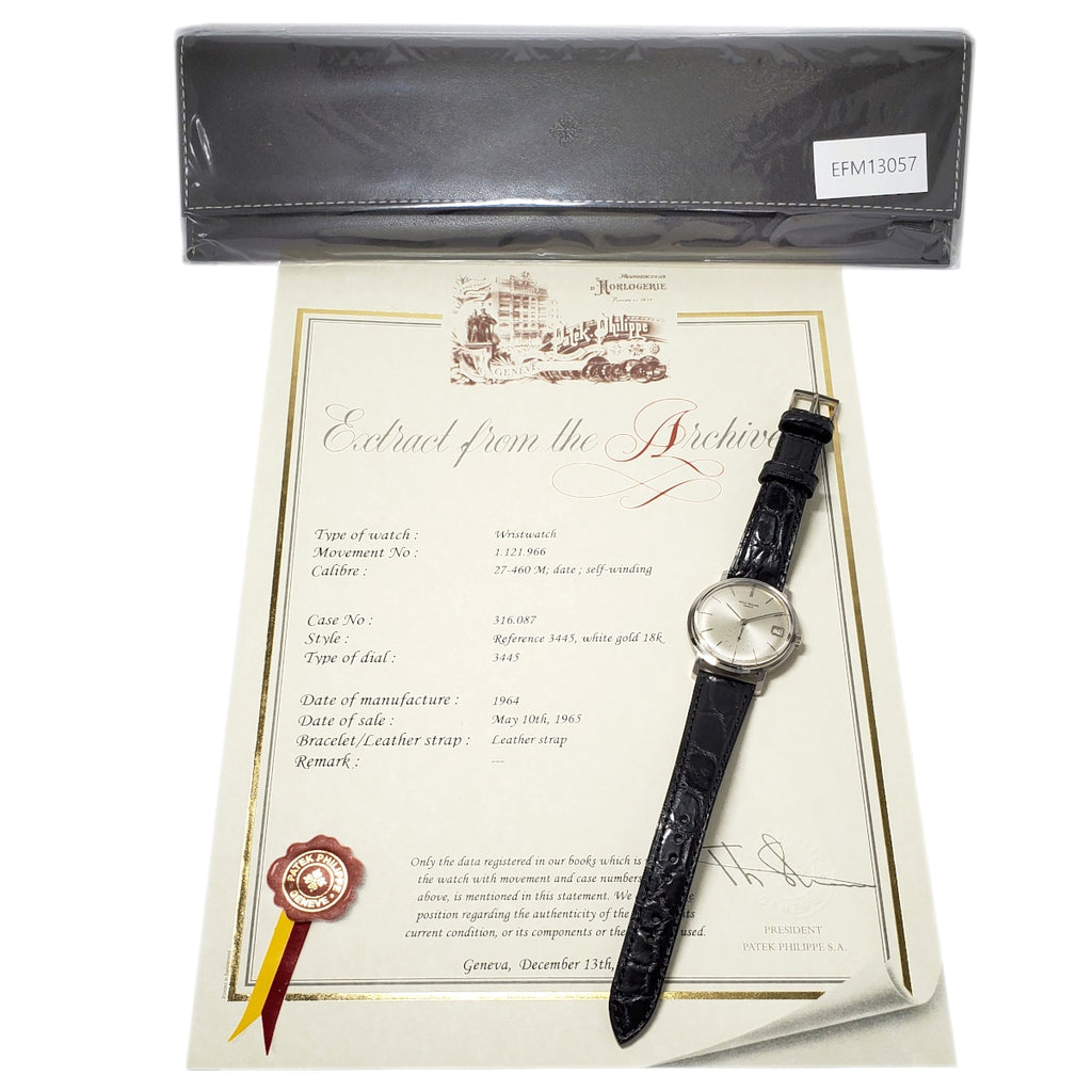 パテックフィリップ カラトラバ Ref.3445 18KWG アーカイブ付き Cal.27-460M 自動巻 OH済 1964年製 Patek Philippe