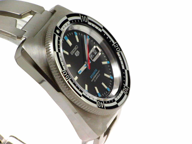 セイコー 5スポーツ 復刻版 7S36-0070 黒ダイヤル 角型 自動巻 USED　