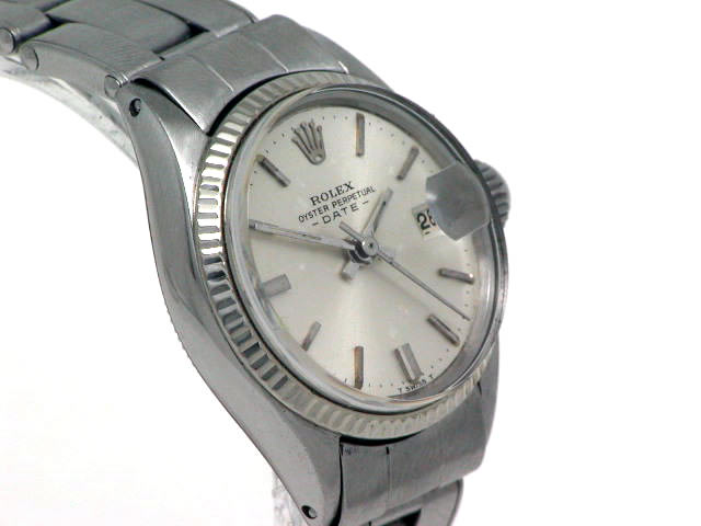 ロレックス オイスターパーペチュアルデイト レディス 6517 Cal.1130 自動巻 OH済 1950年代