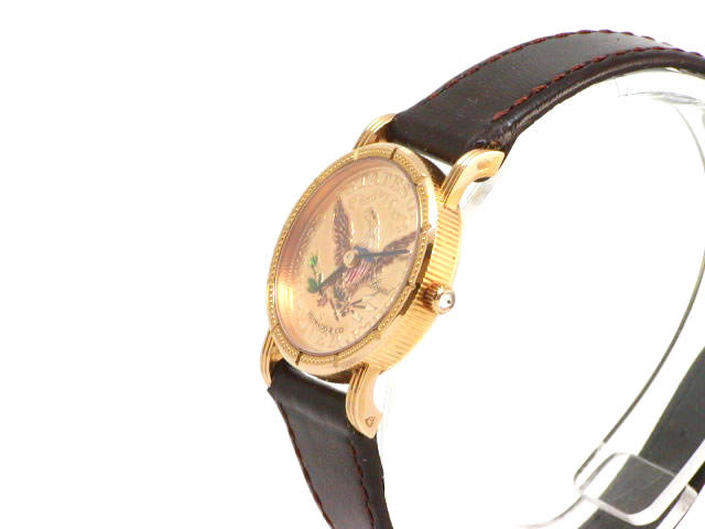 ローヤル 18K コインウオッチ  24.6mm クオーツ USED