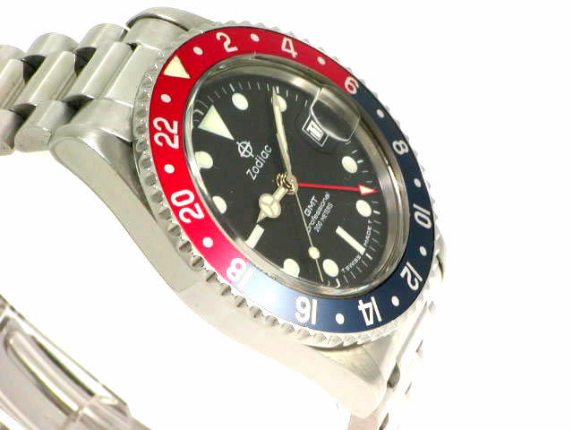 ゾディアック 200m防水 GMT クオーツ リズム時代の取説つき USED　