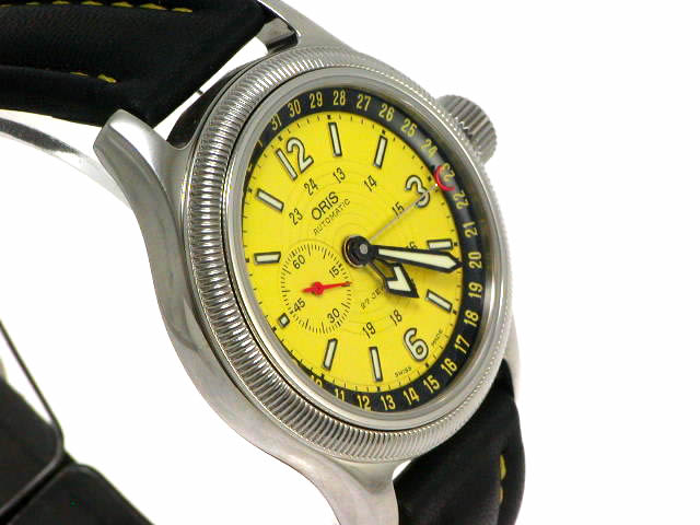絶盤 オリス ビッグクラウン コマンダー 36mm 644 7482GWF 自動巻 イエローダイヤル　