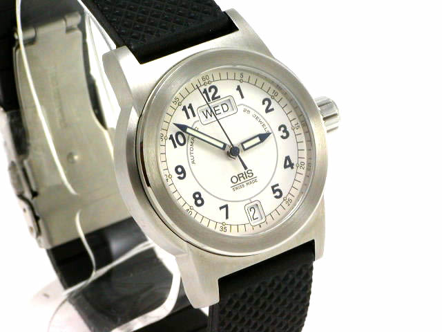絶版 オリス ビッグクラウン BC3 径35mm ラバー シルバー 635 7501 41 61R