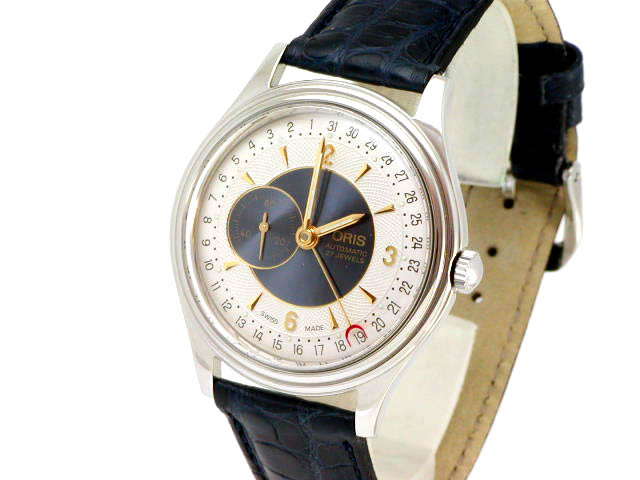 絶盤 オリス クラシック オリジナル ブルーコンビダイヤル 36mm 644 7461 40 65F