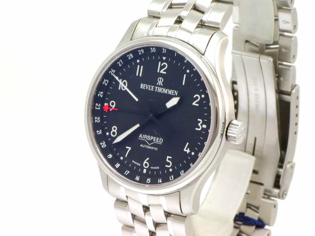 レビュートーメン エアスピード クラシック 38mm SSブレス 黒文字盤 　Revue Thommen