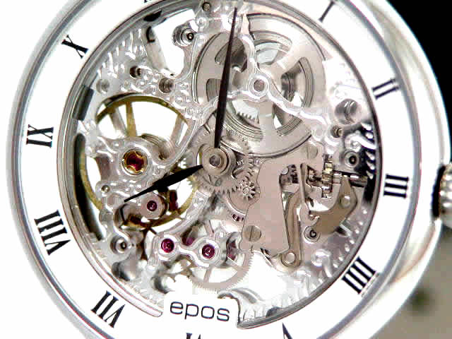 エポス スケルトン SS ホワイト ローマンインデックス レザー メンズ 3294WL