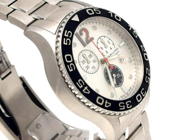 ハミルトン H64512352 カーキ キングスクーバ クオーツ クロノグラフ USED