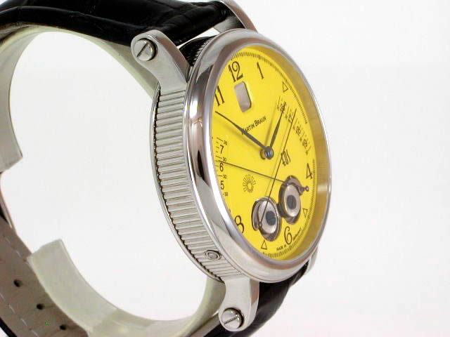 マーティンブラウン イオス(日の出、日の入り表示) SS 42mm イエローダイヤル 新品  EOS-42Y　Martin Braun