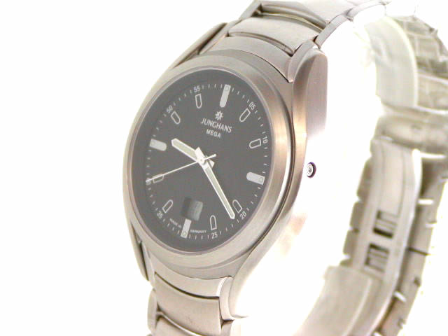 ユンハンス SS ブラックダイヤル SSブレス 4065 44　新品 JUNGHANS