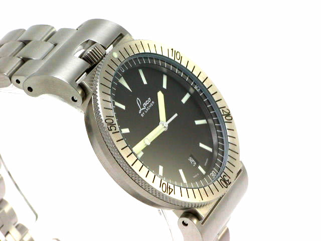 ラコ ネイビーシリーズ クオーツ デイト 40mm SSブレスレット 862016　新品 Laco