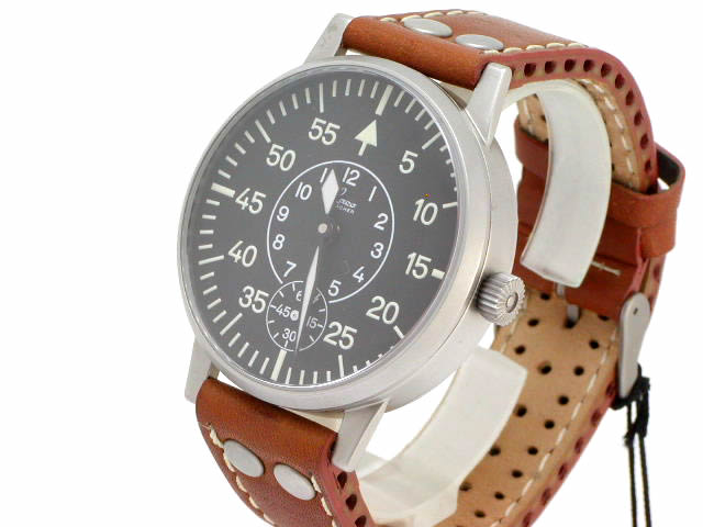 ラコ 手巻き スモールセコンド 42mm 861064 スペアベルトキットつき　新品 Laco