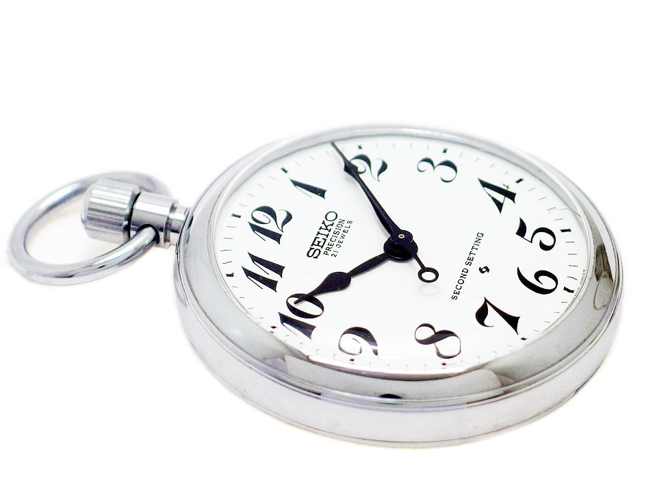 【美品】セイコー プレシジョン 懐中時計 6110-0010 21石手巻 OH済 昭和48年製 Seiko