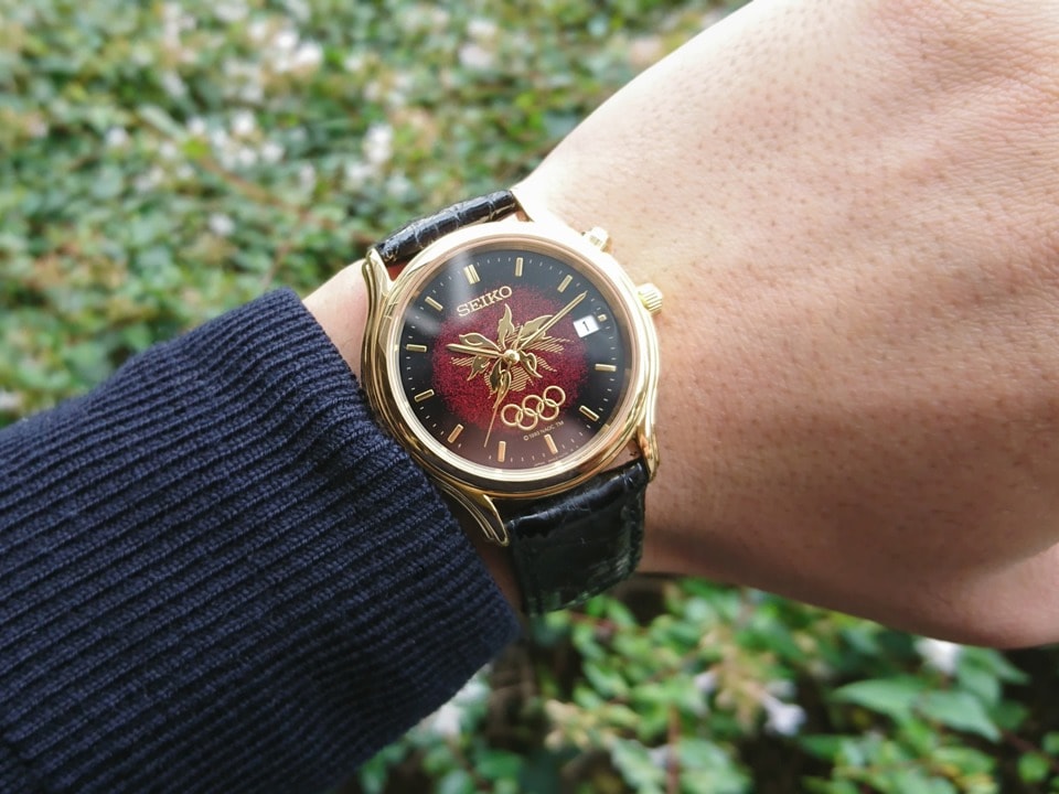 セイコー 長野オリンピック記念 5M42-0F60 漆モデル キネティック 1998年 USED Seiko