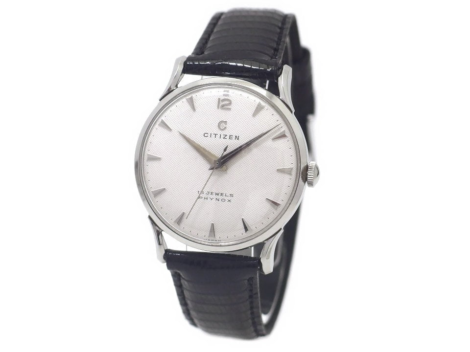 シチズン センターセコンド Cマーク くさび形インデックス 15石 手巻 OH済 1950年代 Citizen