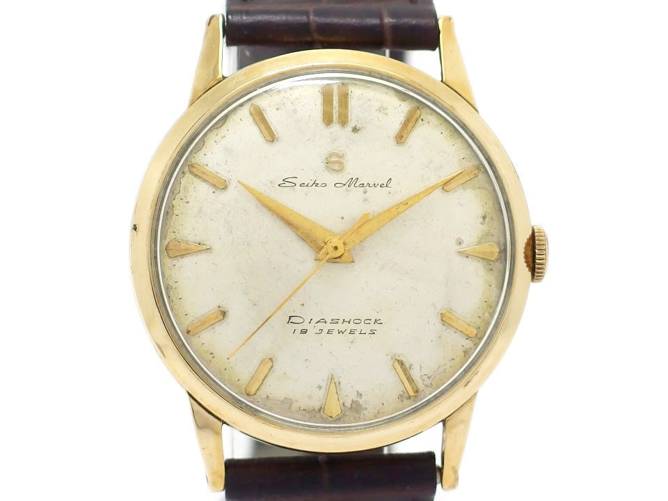 セイコー マーベル Sマーク 14045 14K金張りケース 17石 手巻 OH済 昭和33年製／1958年製 Seiko