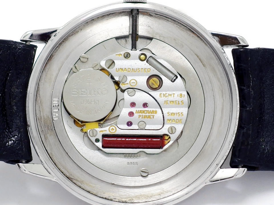 オーデマピゲ 18Kホワイトゴールド ラウンドケース 31mm Cal.2612 クオーツ 純正金尾錠 メンズ USED Audemars Piguet