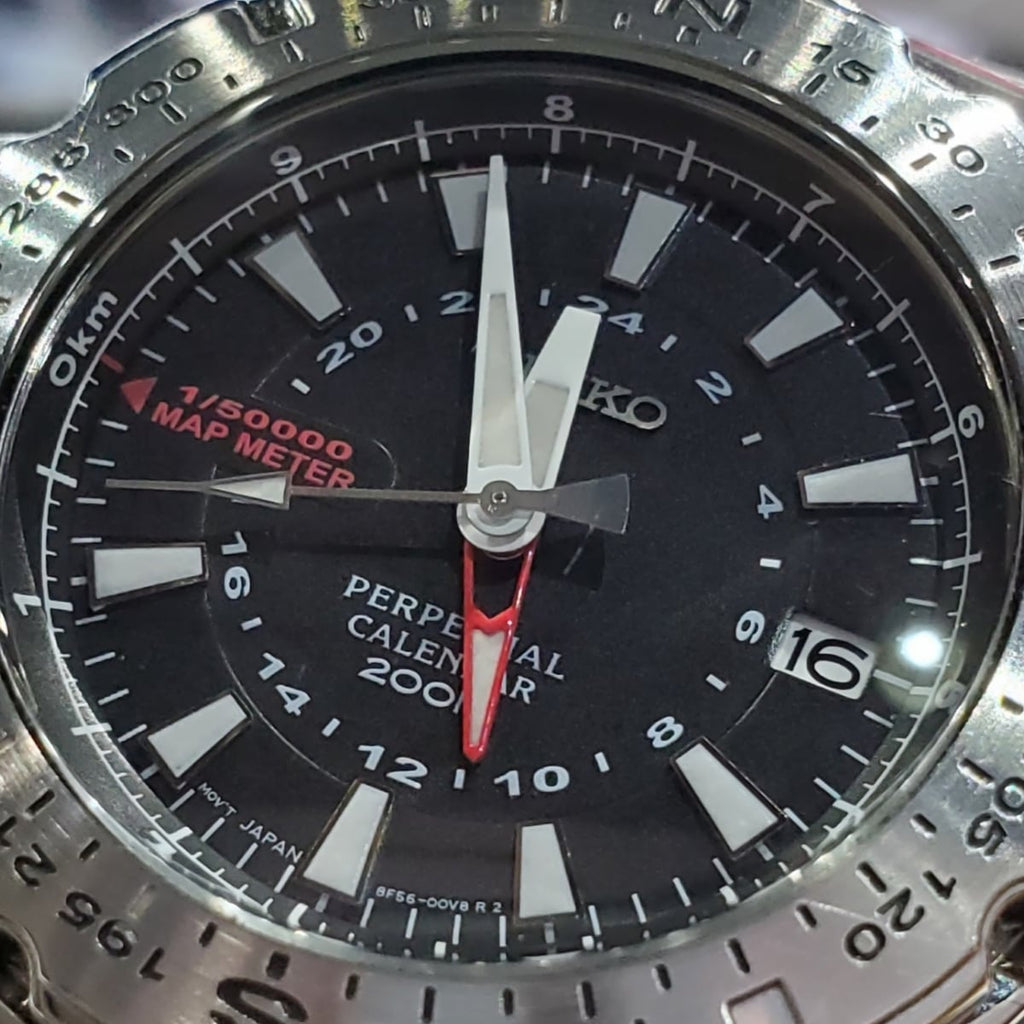 セイコー パーペチュアルカレンダー GMT マップメーター 8F56-00L0 クオーツ USED Seiko