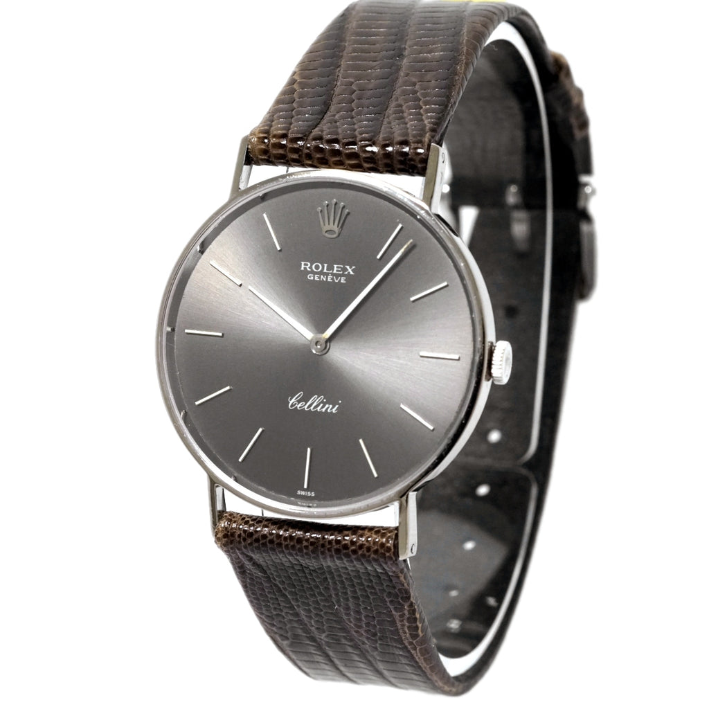 Rolex Cellini Men's Ref. 3833 18k White Gold, Original Crown, Cal. 1600 Manual-Winding, Serviced, Circa 1970