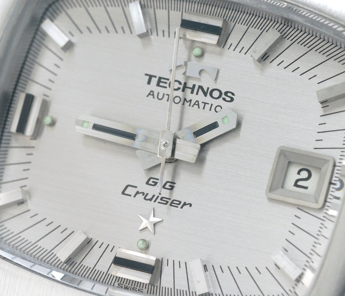 テクノス GG クルーザー スクエアケース 純正ブレスレット 自動巻 OH済 1960年代