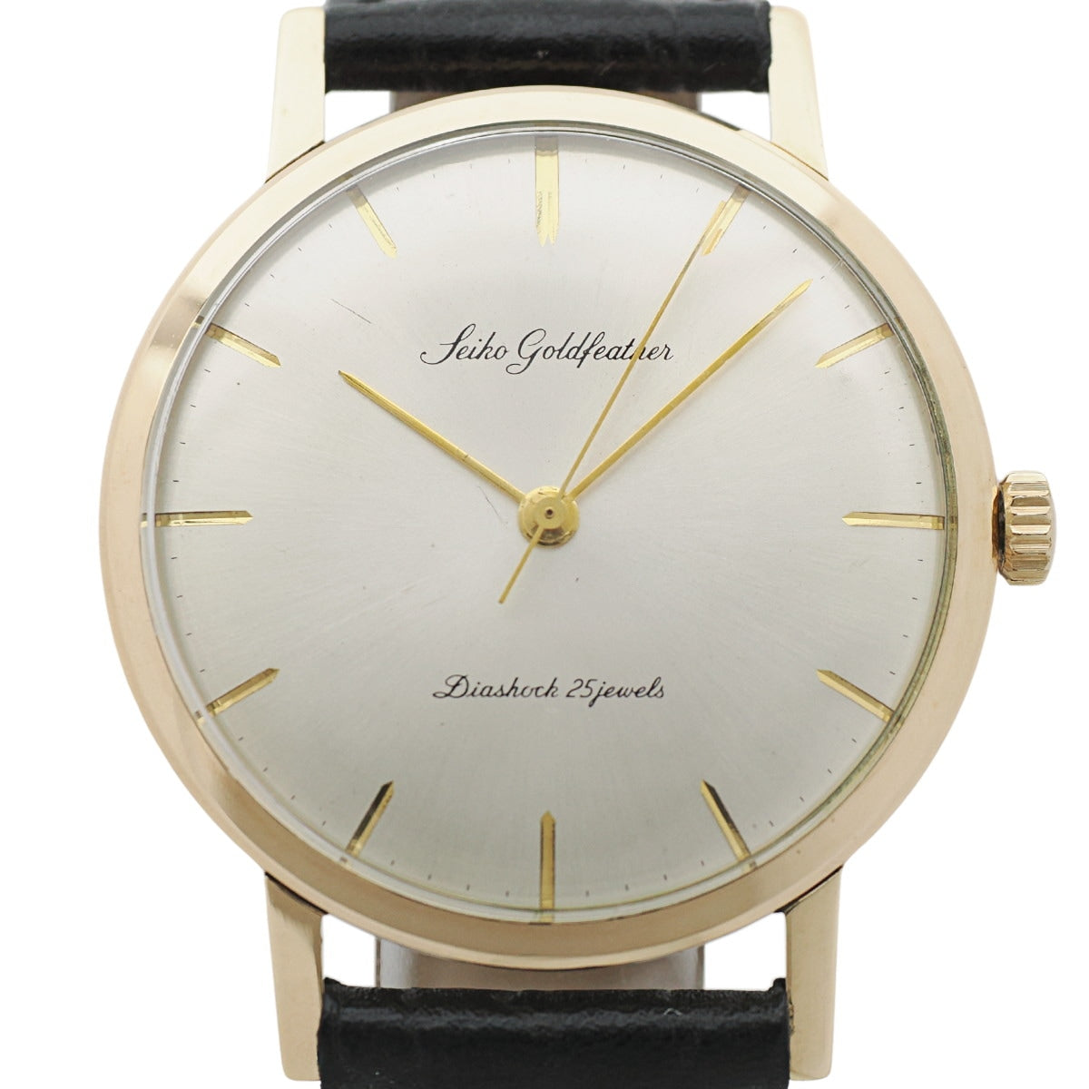 セイコー ゴールドフェザー J14078 14金張り 箱付き 25石 手巻 OH済 昭和35年/1960年製 Seiko