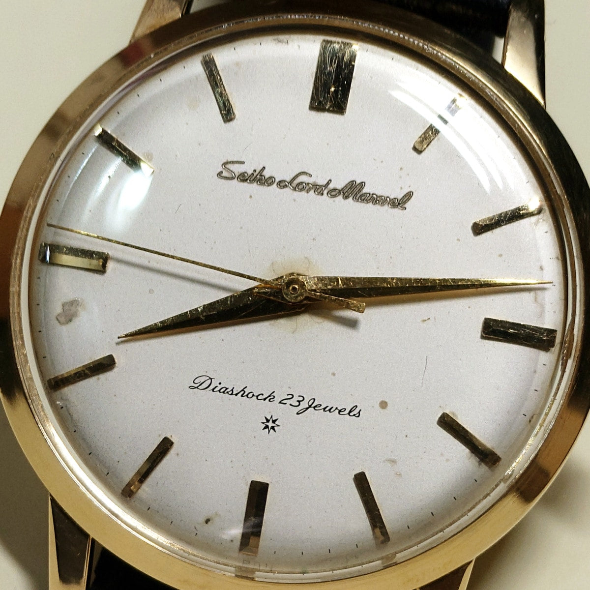 セイコー ロードマーベル J14050 18金無垢 彫り文字 SD文字盤 SEIKO
