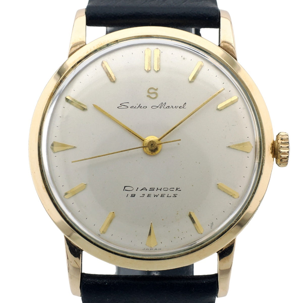 セイコー マーベル 14021 14金張り Sマーク 赤機械 19石 手巻 OH済 1957年製 Seiko