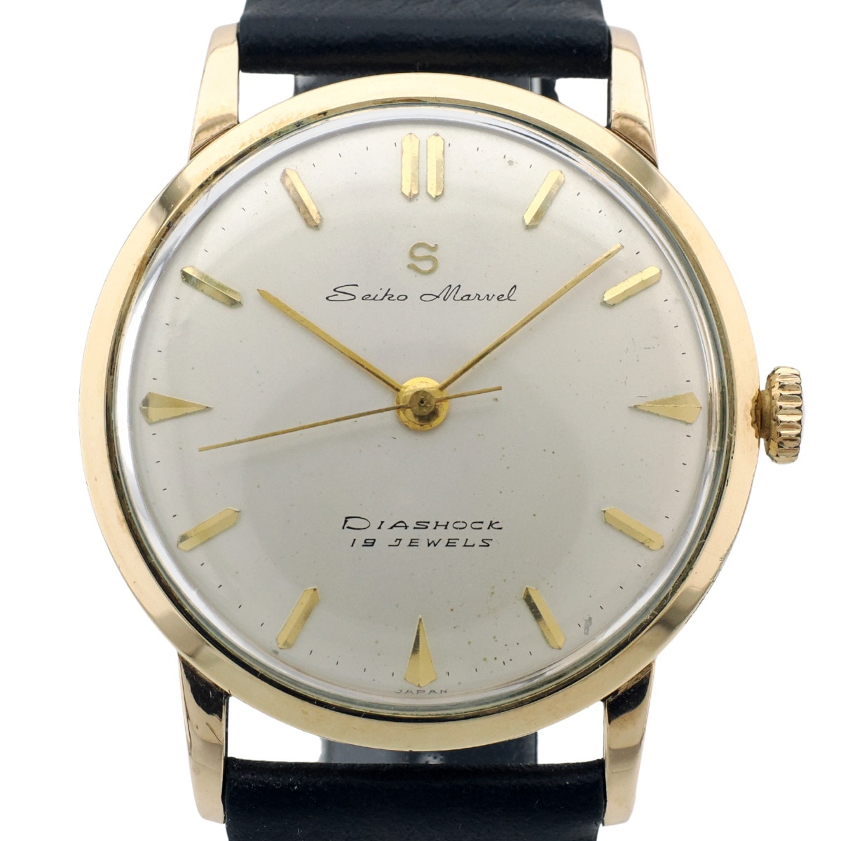 セイコー マーベル 14021 14金張り Sマーク 赤機械 19石 手巻 OH済 1957年製 Seiko