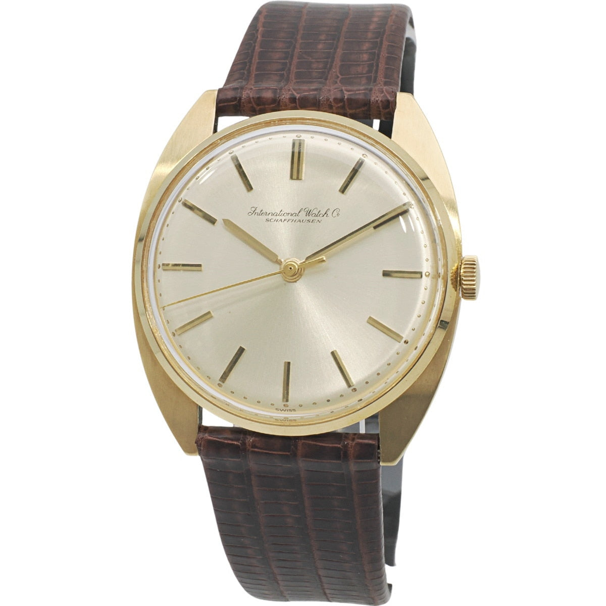 IWC K18 (18K Gold) Ref. 1419 Tonneau Case Cal. 402 Manual Winding Overhauled 1969