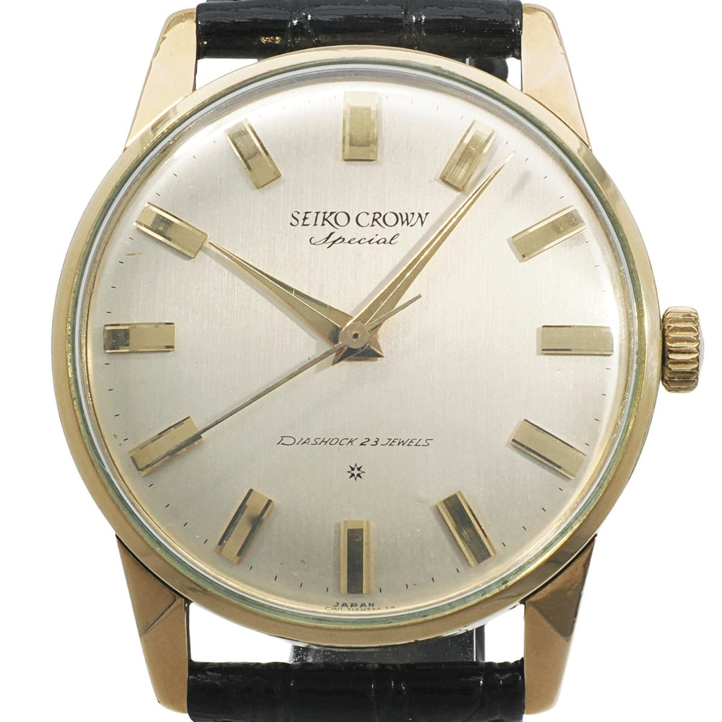 Seiko Crown Special Gold Filled J14100E SD Dial Case Back Chipped Cal.341 Manual Winding O.H. 1963
