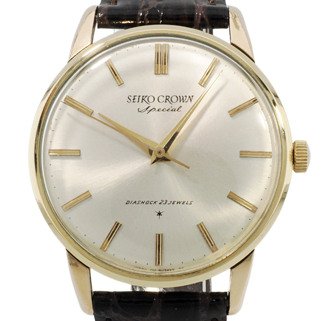 Seiko Crown Special 15021 14K Gold Filled/SS Caseback Cal.341 23 Jewels Manual Winding Overhauled Made in 1963 (Showa 38)