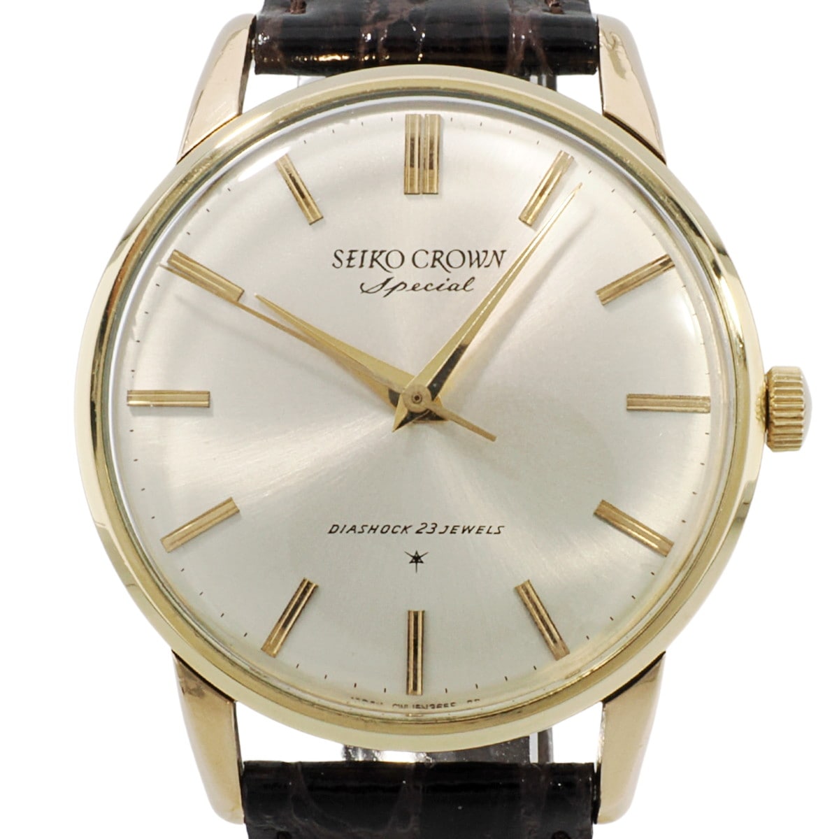 Seiko Crown Special 15021 14K Gold Filled/SS Caseback Cal.341 23 Jewels Manual Winding Overhauled Made in 1963 (Showa 38)