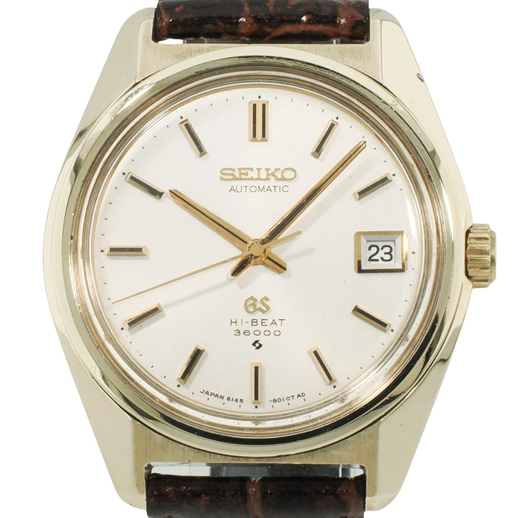 Grand Seiko 6145-8000 Cap Gold 10 Beat Automatic Overhauled Manufactured in 1968 (Showa 43)