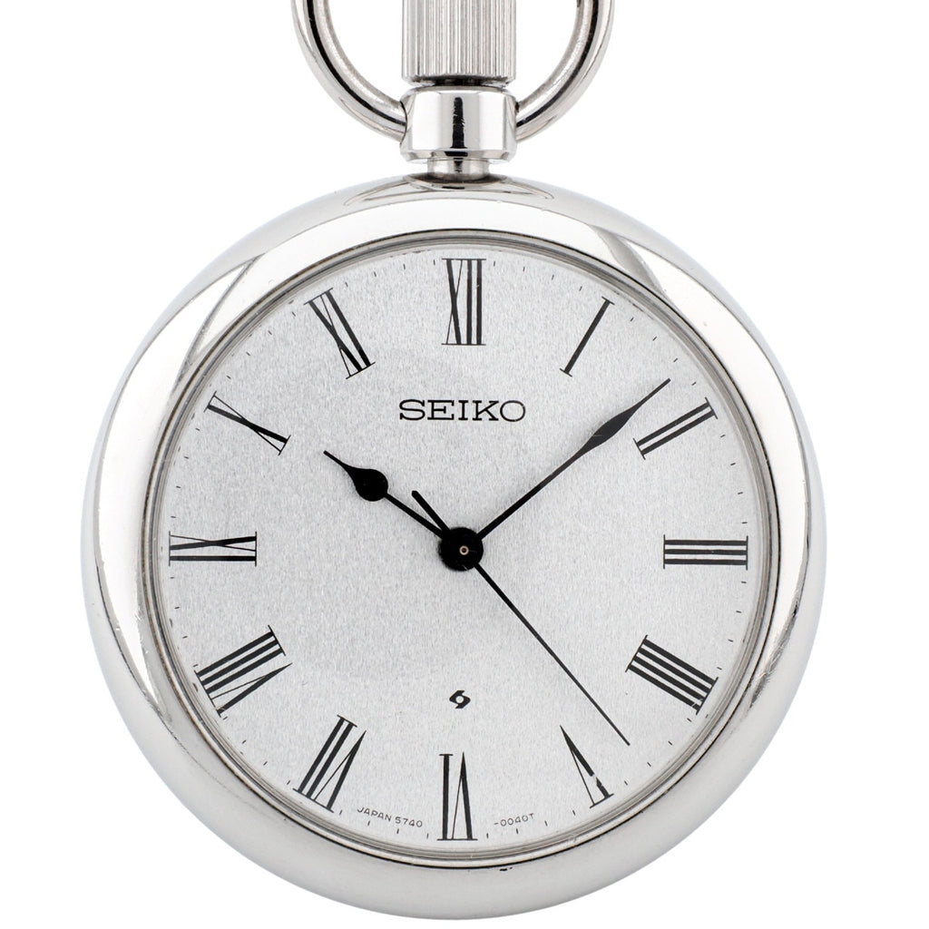 Seiko Pocket Watch 5740-0080, Stainless Steel, Roman Index, 10-Beat, Lord Marvel Cal. 5740C, Manual Wind, Serviced, Made in 1974 (Showa 49)