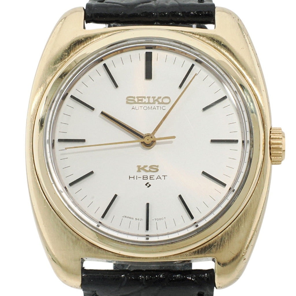 King Seiko 5621-7000 No-Date Cap Gold One-Piece Case KS Medallion Automatic, Serviced, Manufactured in 1969 (Showa 44)