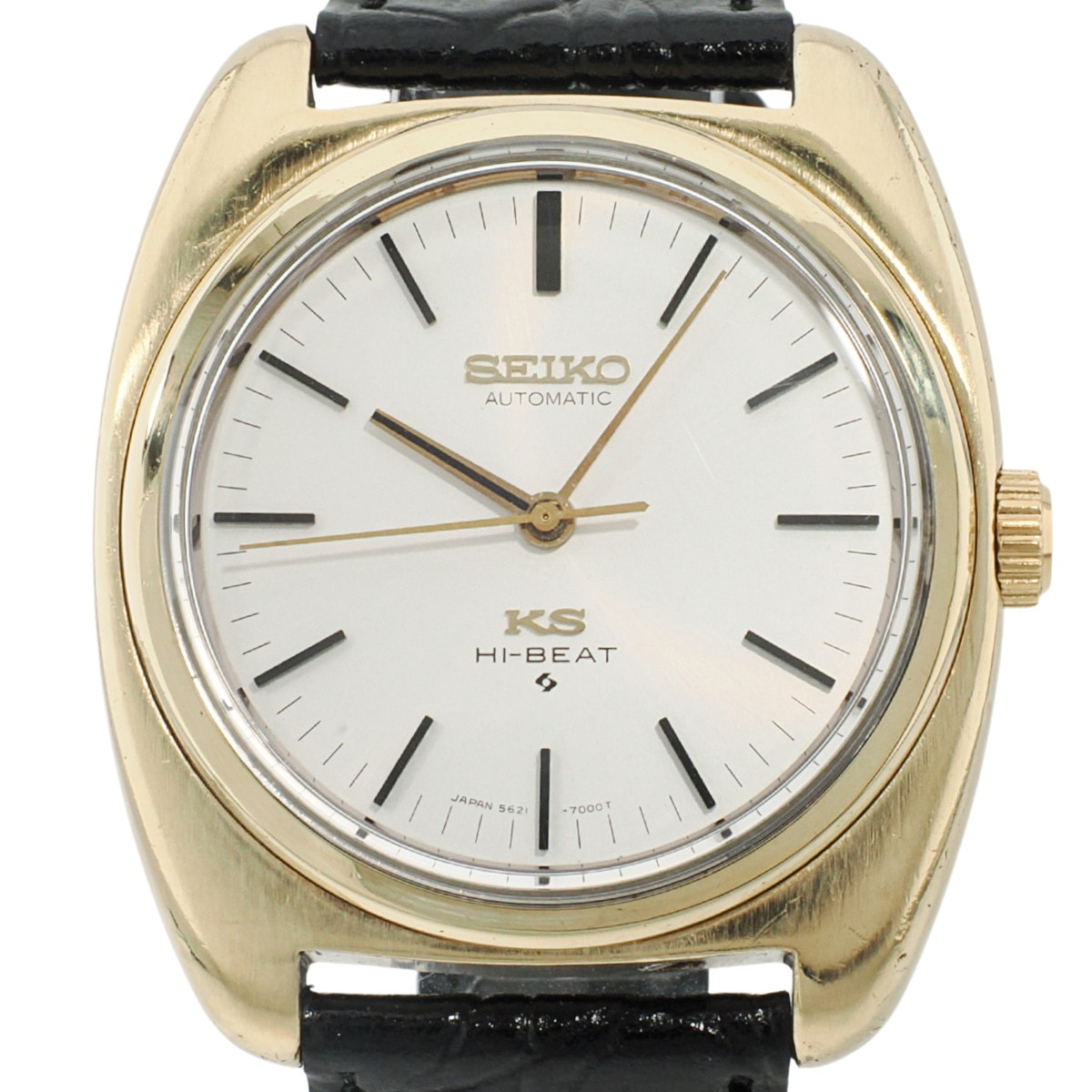 King Seiko 5621-7000 No-Date Cap Gold One-Piece Case KS Medallion Automatic, Serviced, Manufactured in 1969 (Showa 44)