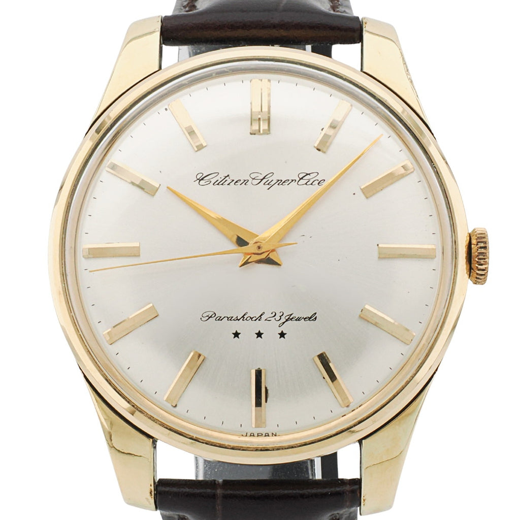 Citizen Super Ace A51507081, 14K Gold-Plated, 38mm Oversized Case, 23 Jewels, Manual Wind, Overhauled, Made in 1963 (Showa 38)